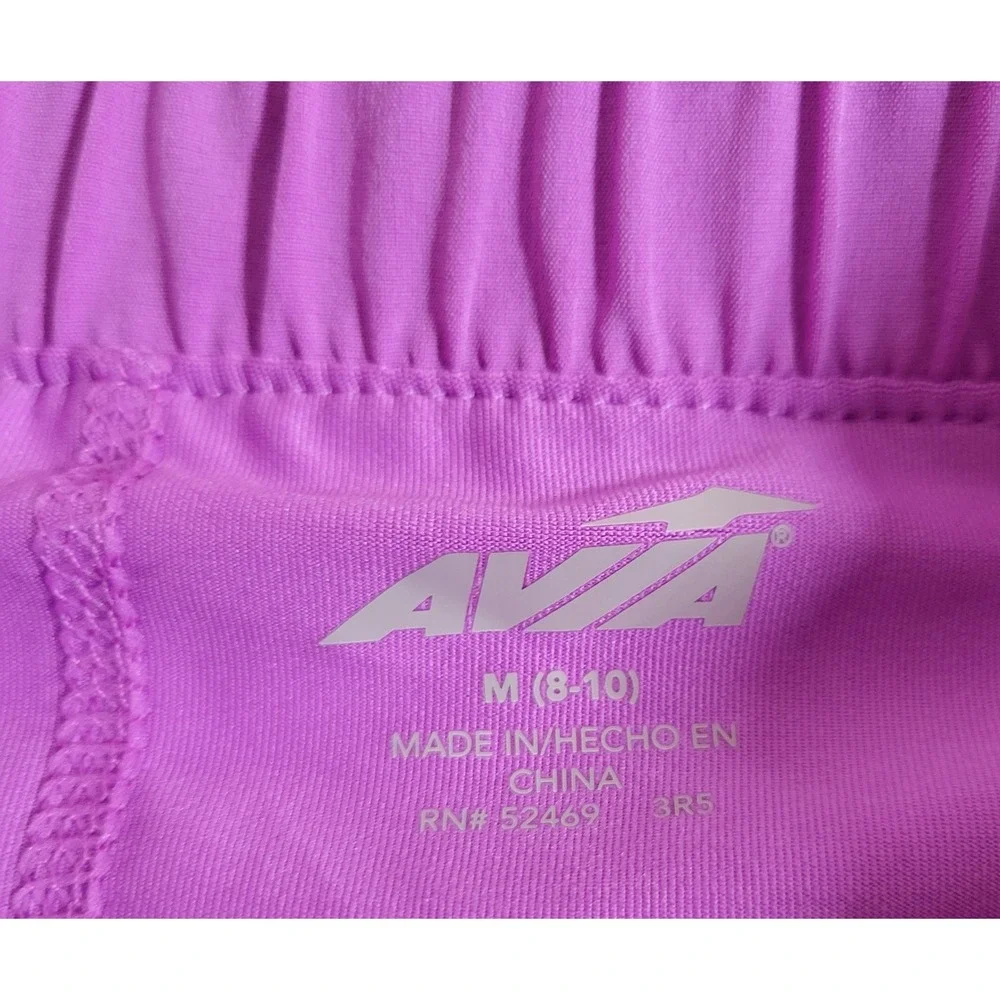 Avia Women's Bike Liner Running Shorts Sz M (8-10) Purple Elastic Waist NEW 1747